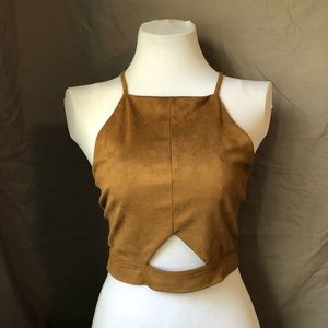 Kendall and Kylie Faux Suede Crop Top